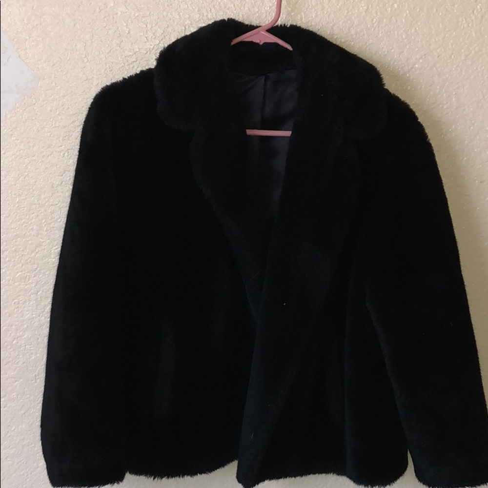 Cozy black fur jacket
